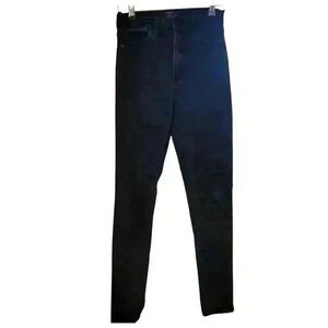 37. Ripped Stretch Black skinny denim jeans with raw hem by just black size 27